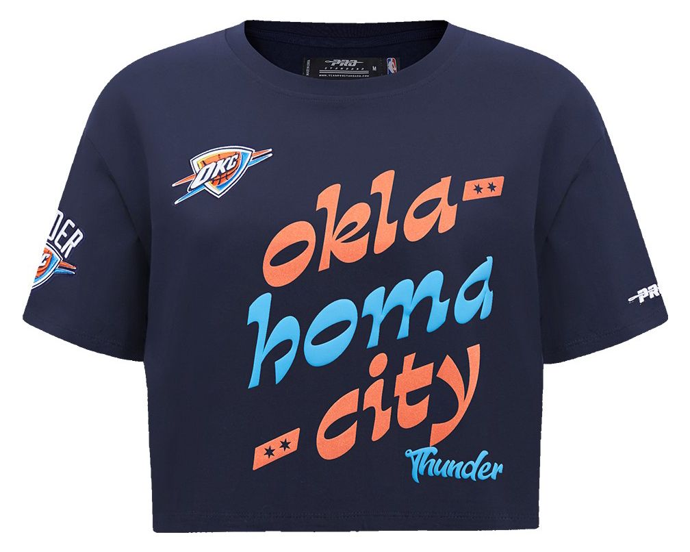 Pro Standard Women's Oklahoma City Thunder Navy Wordplay Boxy T-Shirt product image