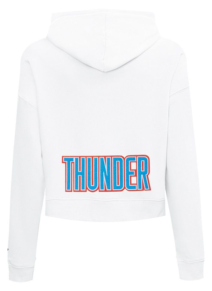 Pro Standard Women's Oklahoma City Thunder White Classic Cropped Fleece Pullover Hoodie product image