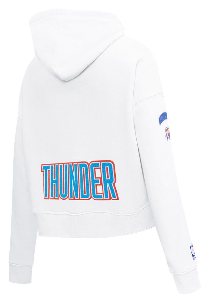 Pro Standard Women's Oklahoma City Thunder White Classic Cropped Fleece Pullover Hoodie product image
