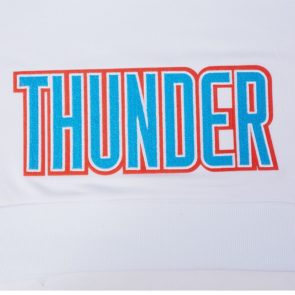 Pro Standard Women's Oklahoma City Thunder White Classic Cropped Fleece Pullover Hoodie product image