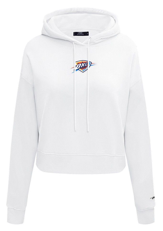 Pro Standard Women's Oklahoma City Thunder White Classic Cropped Fleece Pullover Hoodie product image