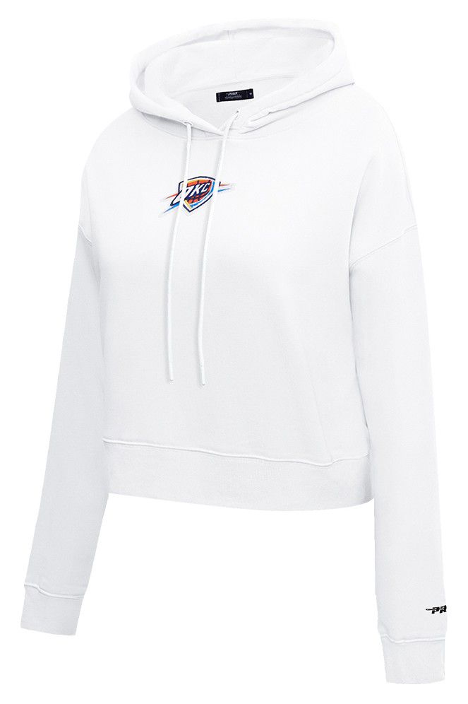 Pro Standard Women's Oklahoma City Thunder White Classic Cropped Fleece Pullover Hoodie product image