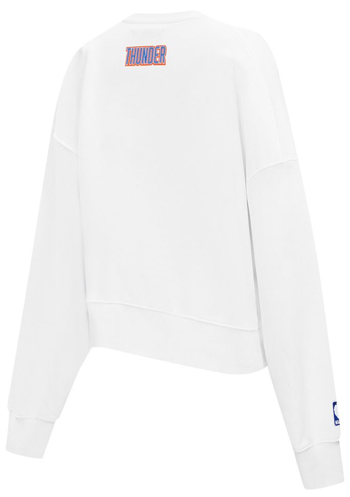 Pro Standard Women's Oklahoma City Thunder White Classic Fleece Crewneck Sweatshirt product image