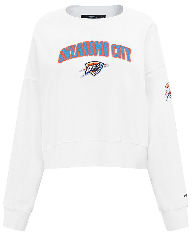 Pro Standard Women's Oklahoma City Thunder White Classic Fleece Crewneck Sweatshirt product image
