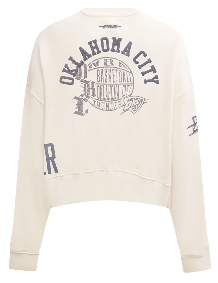 Pro Standard Women's Oklahoma City Thunder Off White Street Team Crewneck Sweatshirt product image