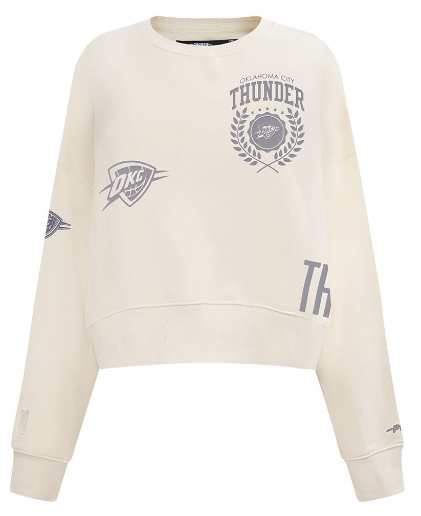 Pro Standard Women's Oklahoma City Thunder Off White Street Team Crewneck Sweatshirt product image