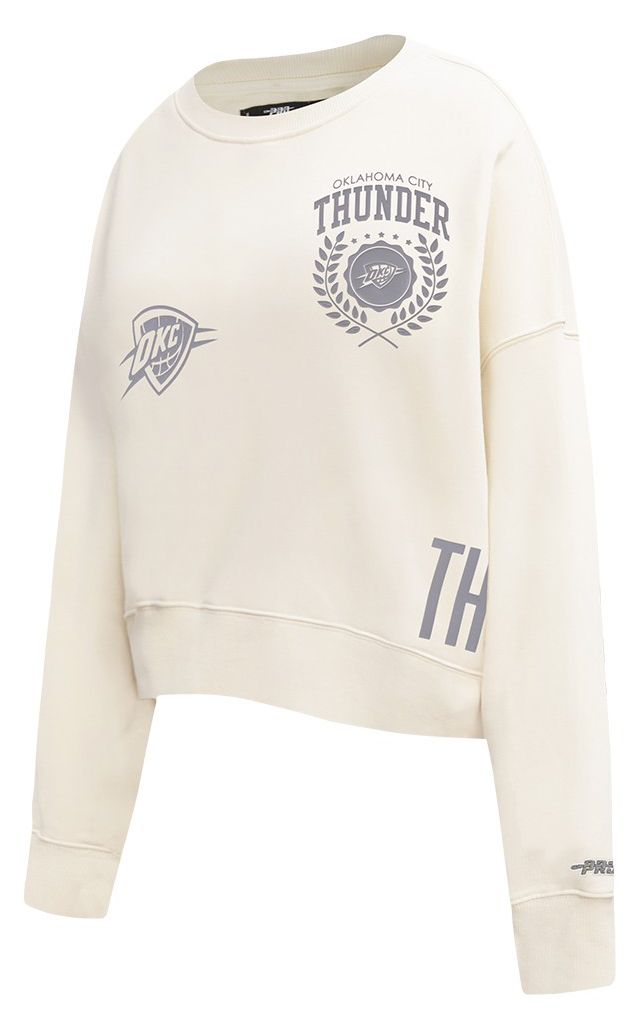 Pro Standard Women's Oklahoma City Thunder Off White Street Team Crewneck Sweatshirt product image
