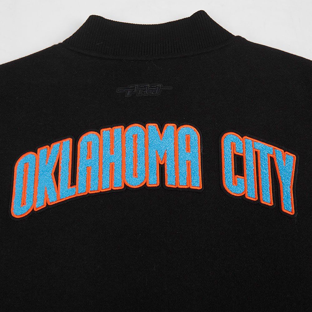 Pro Standard Women's Oklahoma City Thunder Black Classic Wool Varsity Jacket product image