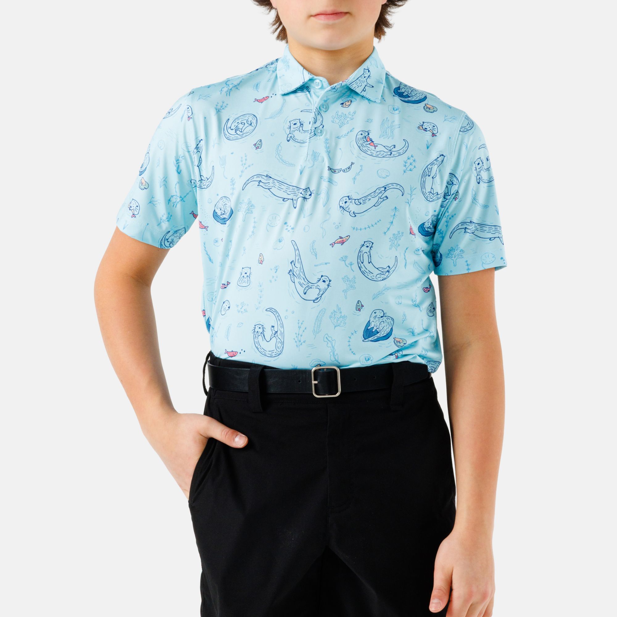 Waggle Boys' Otter Nonsense Golf Polo product image