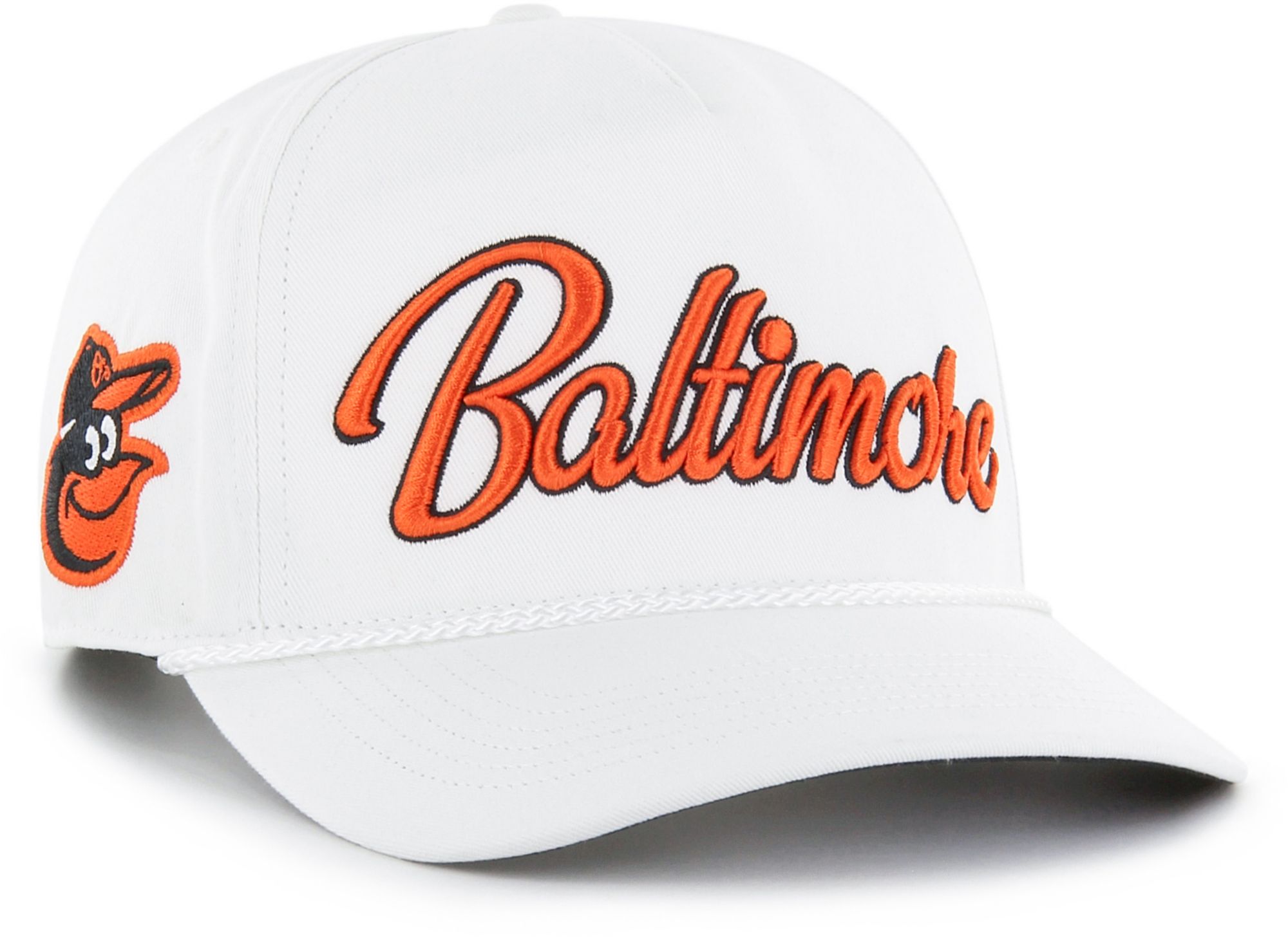 '47 Adult Baltimore Orioles White Overhand Hitch Adjustable Hat