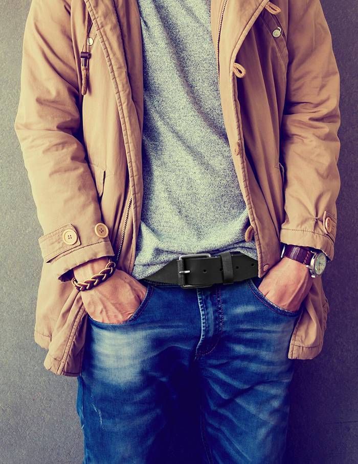 Typo belt buckle & Reversible leather strap 38 mm