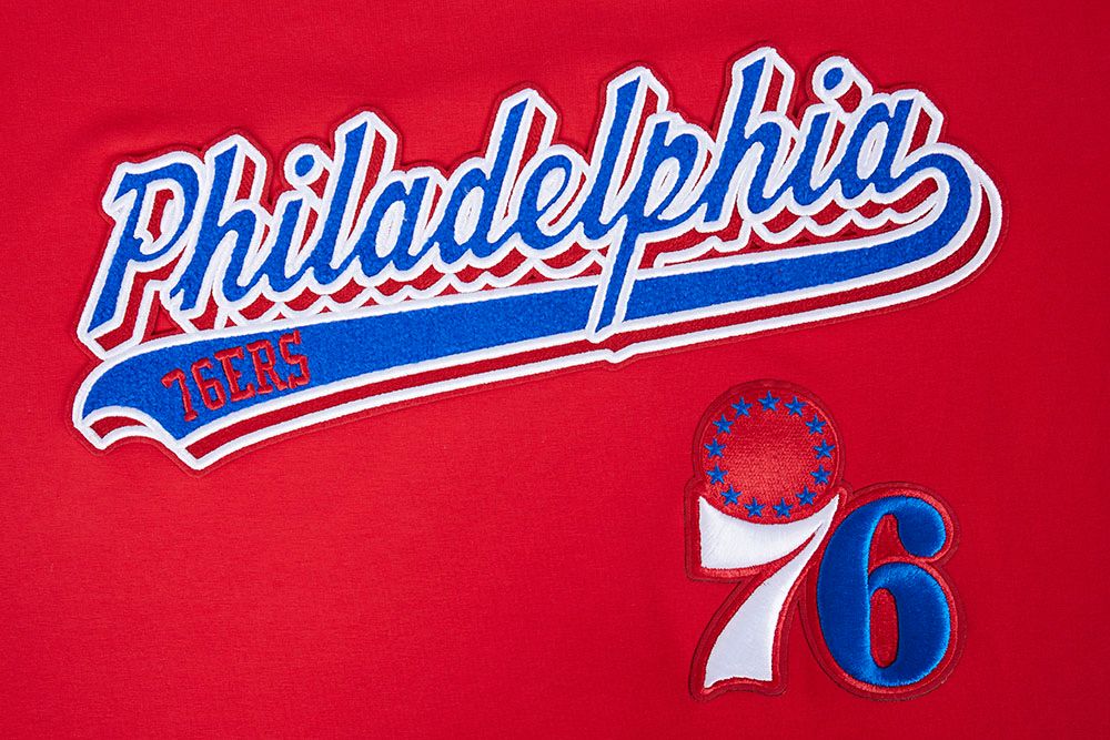 Pro Standard Men's Philadelphia 76ers Red Script Tail Short Sleeve T-Shirt product image