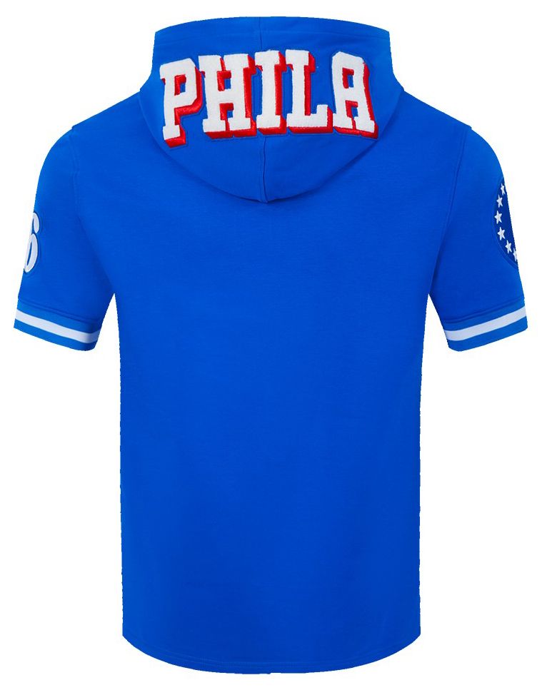 Pro Standard Men's Philadelphia 76ers Blue Classic Chenille Short Sleeve Pullover Hoodie product image