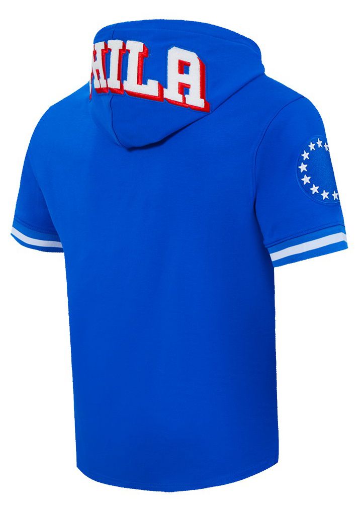 Pro Standard Men's Philadelphia 76ers Blue Classic Chenille Short Sleeve Pullover Hoodie product image