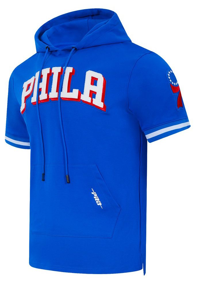 Pro Standard Men's Philadelphia 76ers Blue Classic Chenille Short Sleeve Pullover Hoodie product image