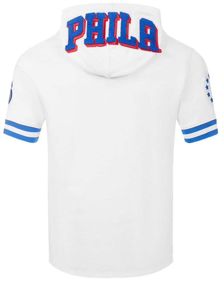 Pro Standard Men's Philadelphia 76ers White Classic Chenille Short Sleeve Pullover Hoodie product image