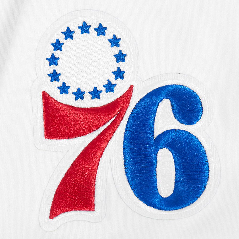 Pro Standard Men's Philadelphia 76ers White Classic Chenille Short Sleeve Pullover Hoodie product image