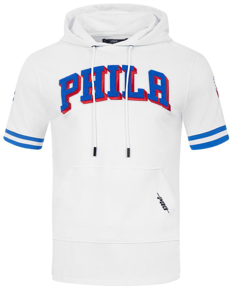 Pro Standard Men's Philadelphia 76ers White Classic Chenille Short Sleeve Pullover Hoodie product image