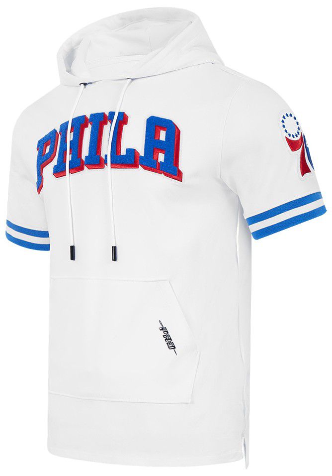 Pro Standard Men's Philadelphia 76ers White Classic Chenille Short Sleeve Pullover Hoodie product image
