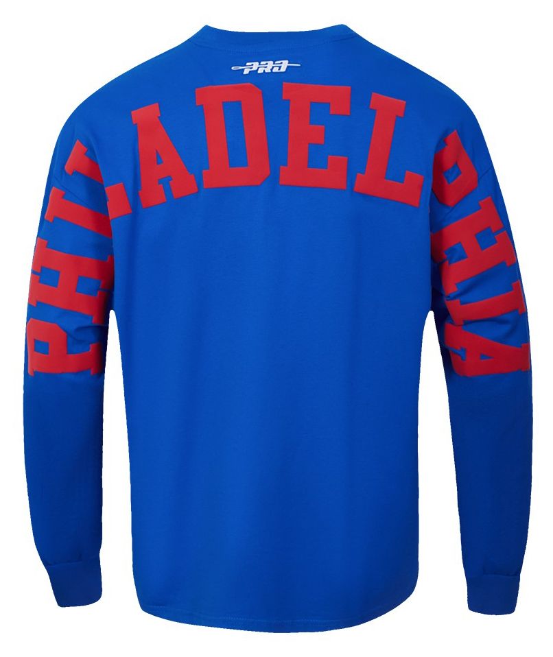 Pro Standard Men's Philadelphia 76ers Royal Wingspan Drop Shoulder Long Sleeve T-Shirt product image