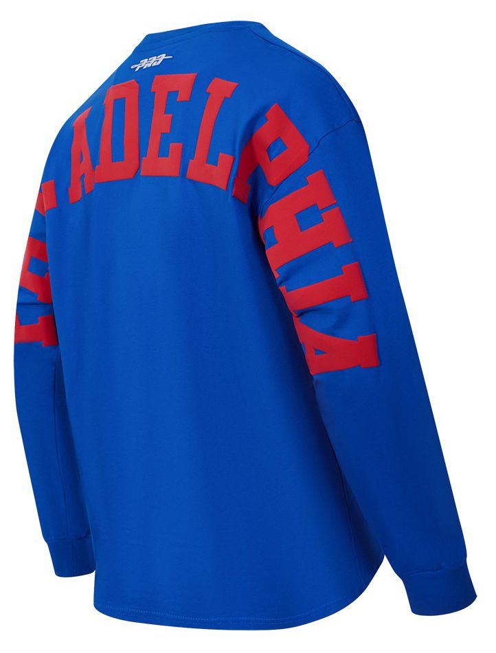 Pro Standard Men's Philadelphia 76ers Royal Wingspan Drop Shoulder Long Sleeve T-Shirt product image