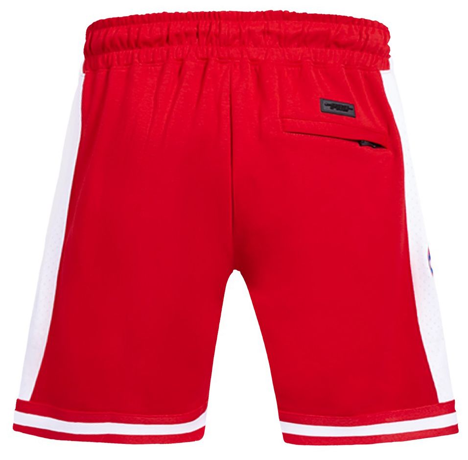 Pro Standard Men's Philadelphia 76ers Red Script Tail Fleece Shorts product image