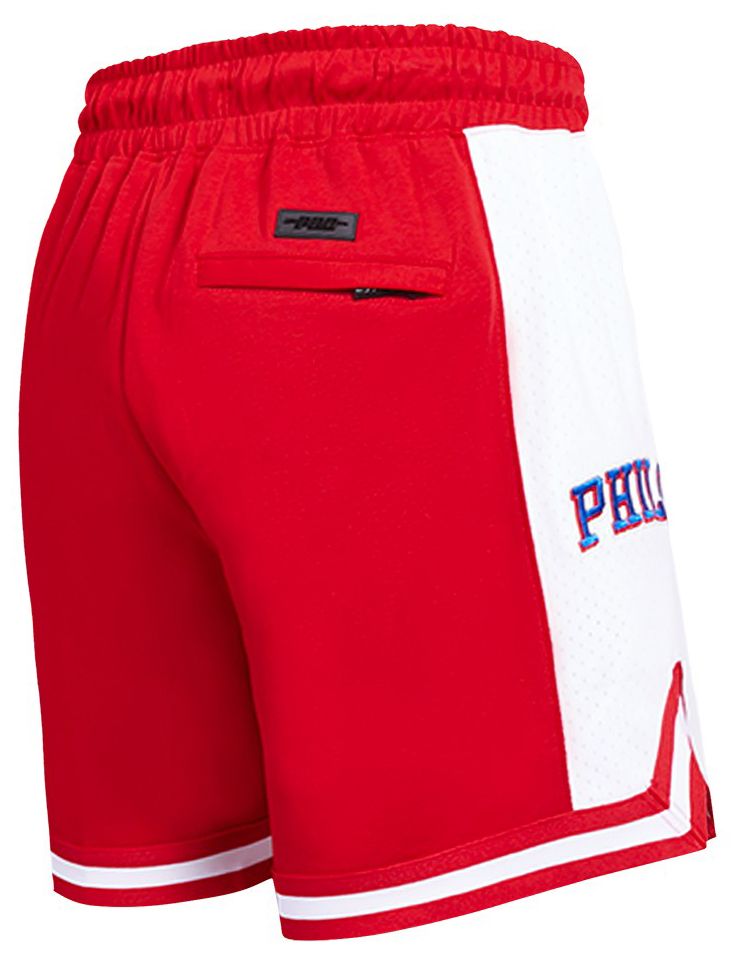 Pro Standard Men's Philadelphia 76ers Red Script Tail Fleece Shorts product image