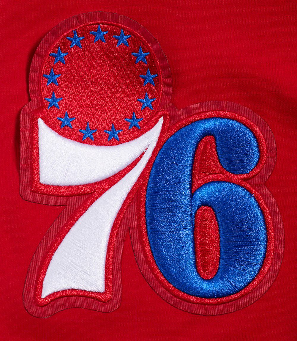 Pro Standard Men's Philadelphia 76ers Red Script Tail Fleece Shorts product image