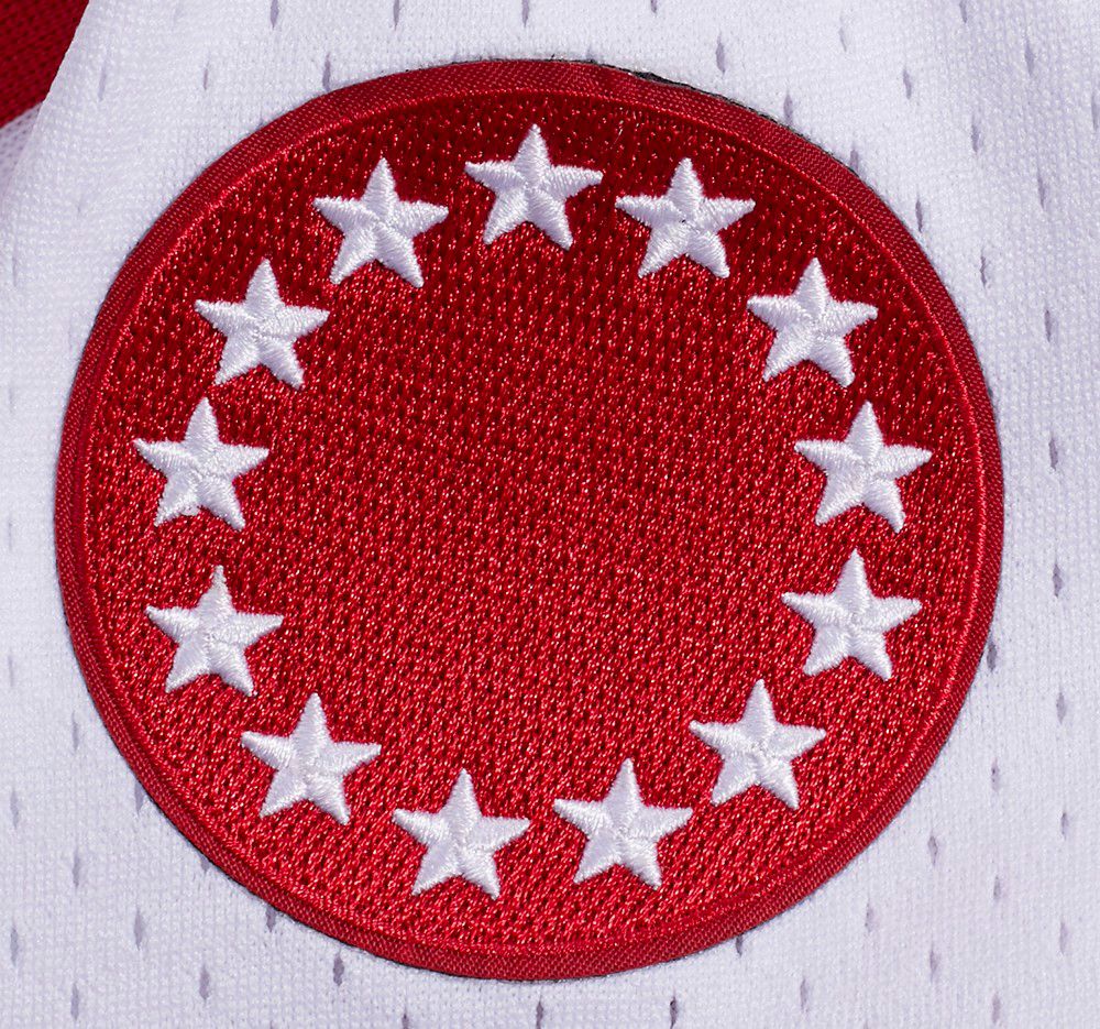 Pro Standard Men's Philadelphia 76ers Red Script Tail Fleece Shorts product image