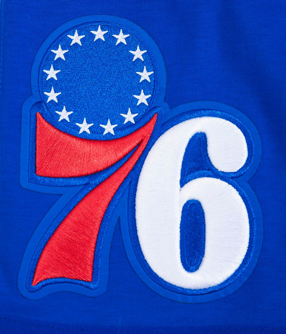 Pro Standard Men's Philadelphia 76ers Blue Script Tail Fleece Shorts product image