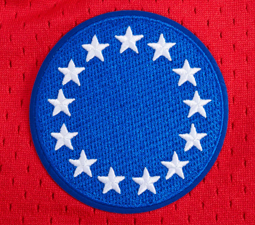 Pro Standard Men's Philadelphia 76ers Blue Script Tail Fleece Shorts product image