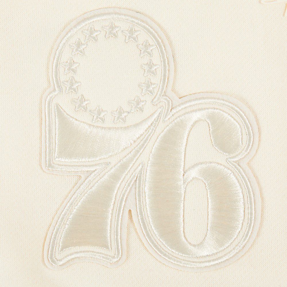 Pro Standard Men's Philadelphia 76ers Off White Neutral Fleece Shorts product image