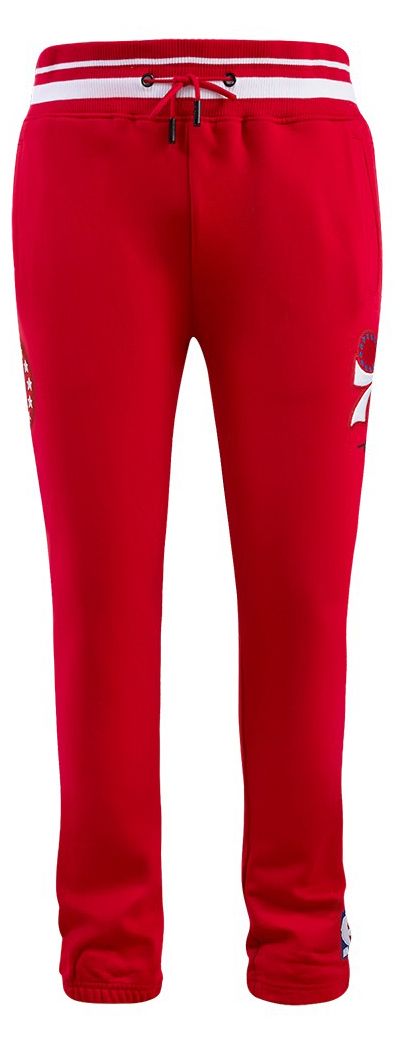 Pro Standard Men's Philadelphia 76ers Red Script Tail Rib Fleece Sweatpants product image