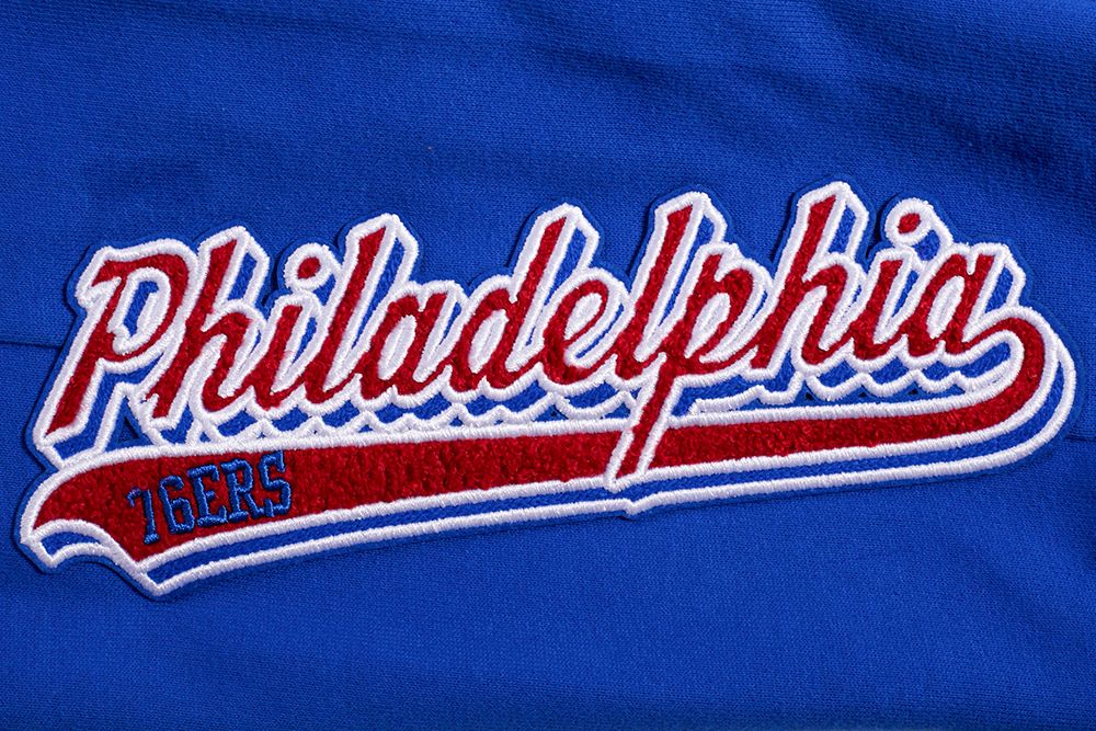 Pro Standard Men's Philadelphia 76ers Blue Script Tail Rib Fleece Sweatpants product image