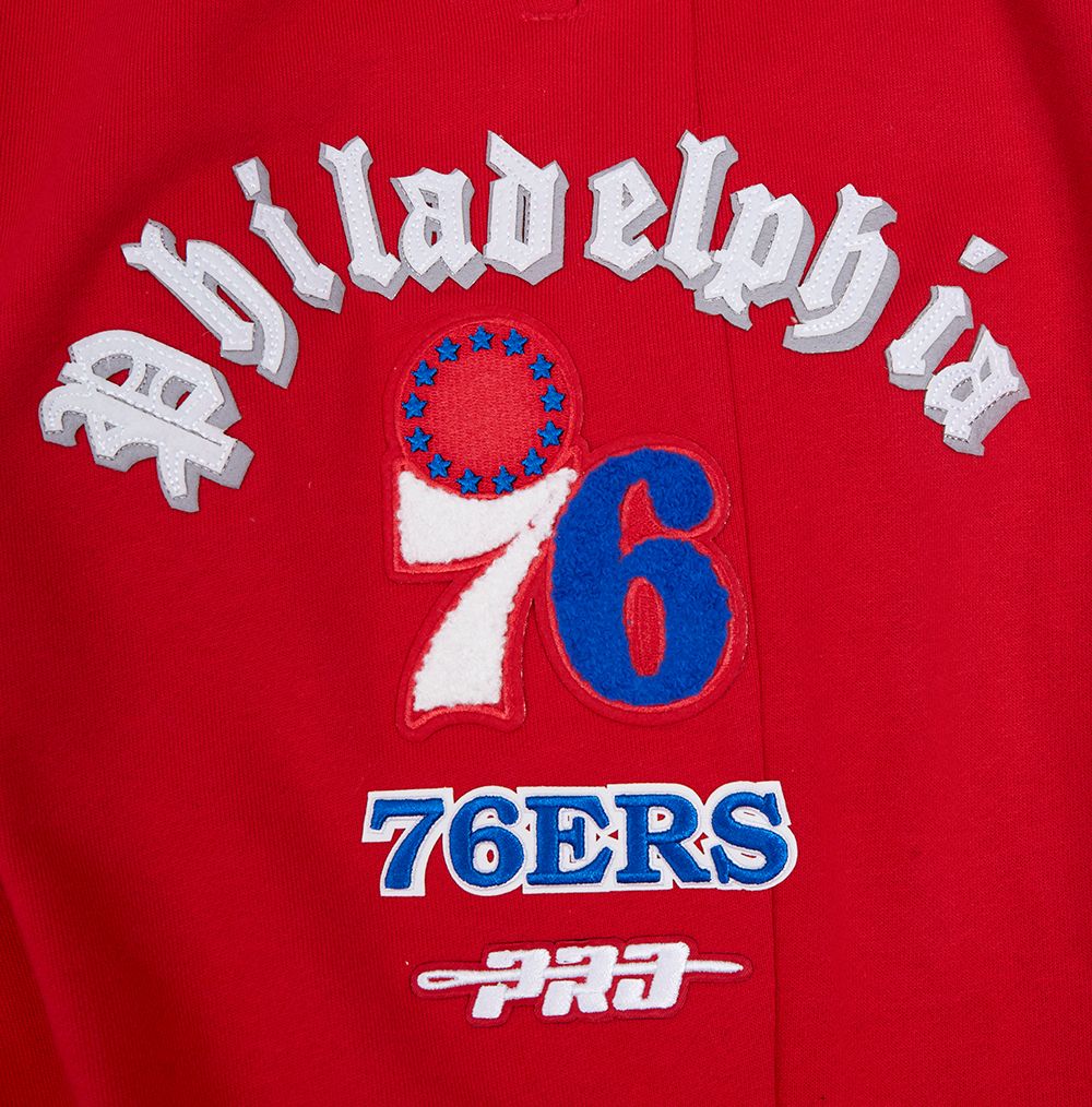 Pro Standard Men's Philadelphia 76ers Red Old English Fleece Sweatpants product image