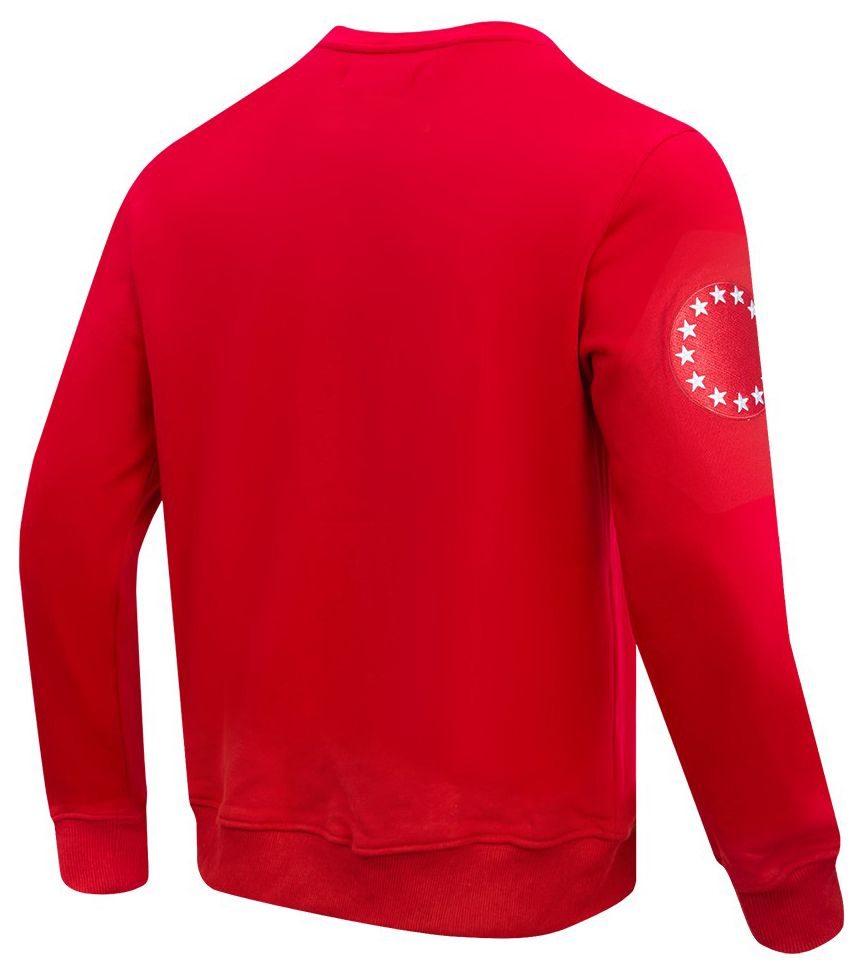 Pro Standard Men's Philadelphia 76ers Red Old English Fleece Crewneck Sweatshirt product image