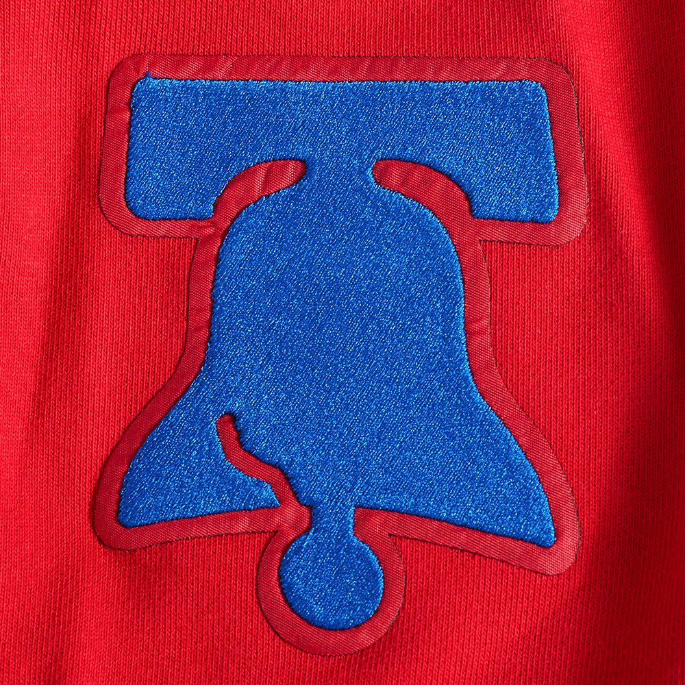 Pro Standard Men's Philadelphia 76ers Red Old English Fleece Crewneck Sweatshirt product image