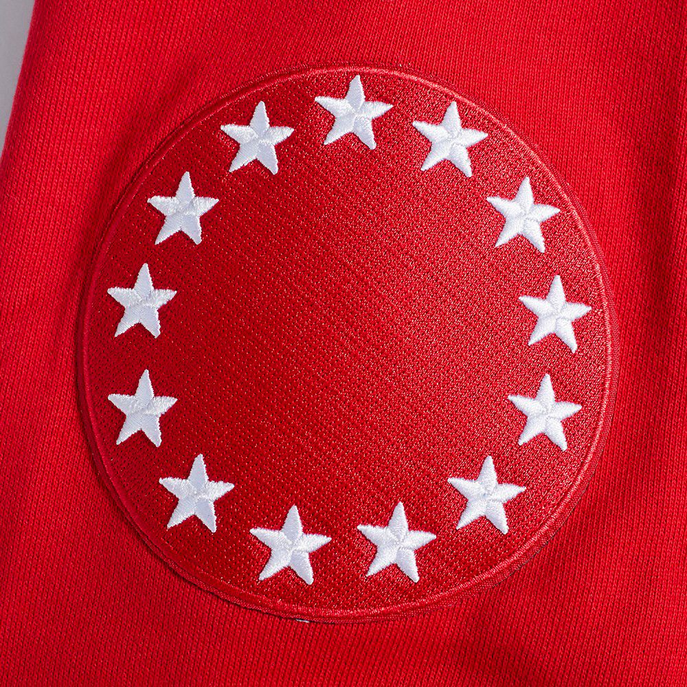 Pro Standard Men's Philadelphia 76ers Red Old English Fleece Crewneck Sweatshirt product image