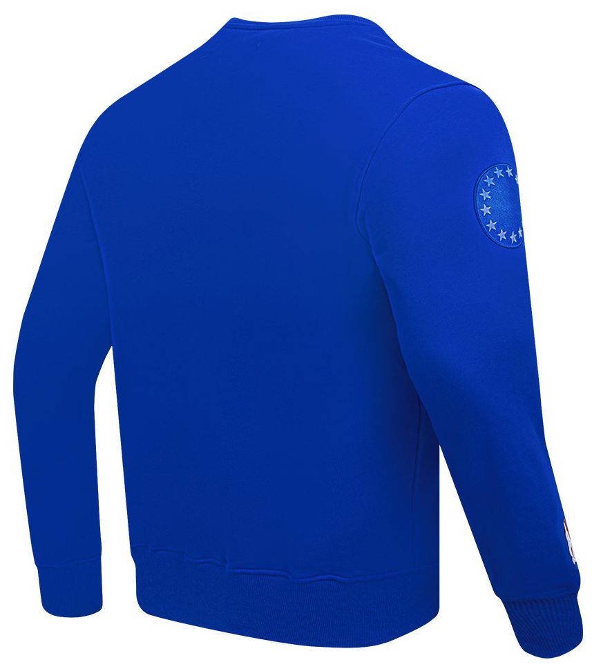 Pro Standard Men's Philadelphia 76ers Blue Old English Fleece Crewneck Sweatshirt product image