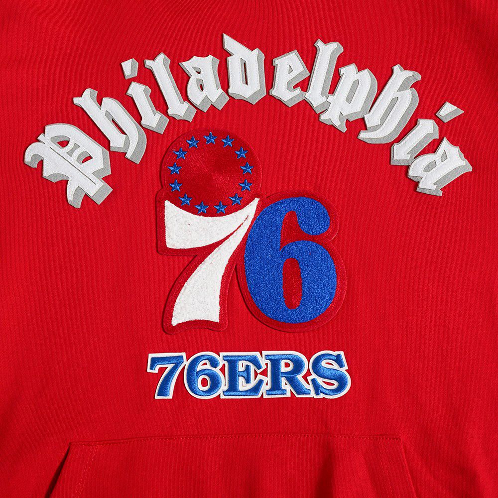 Pro Standard Men's Philadelphia 76ers Red Old English Fleece Hoodie product image