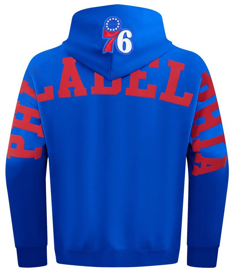 Pro Standard Men's Philadelphia 76ers Blue Wing Span Drop Fleece Hoodie product image