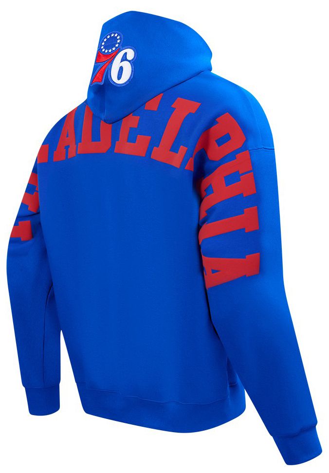 Pro Standard Men's Philadelphia 76ers Blue Wing Span Drop Fleece Hoodie product image
