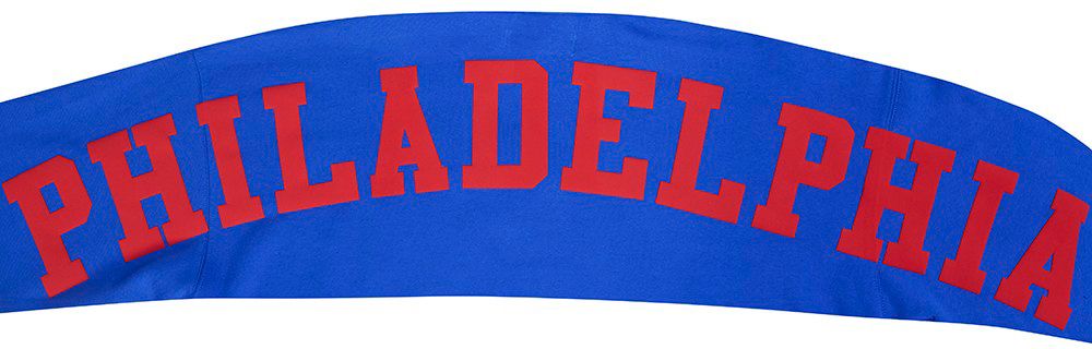 Pro Standard Men's Philadelphia 76ers Blue Wing Span Drop Fleece Hoodie product image
