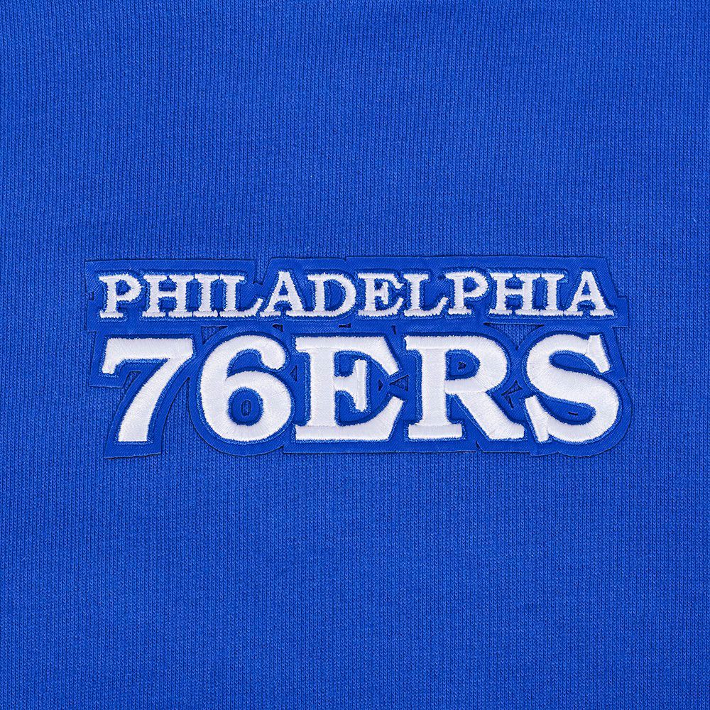 Pro Standard Men's Philadelphia 76ers Blue Wing Span Drop Fleece Hoodie product image