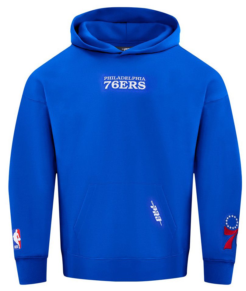 Pro Standard Men's Philadelphia 76ers Blue Wing Span Drop Fleece Hoodie product image