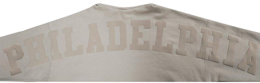 Pro Standard Men's Philadelphia 76ers Taupe Wing Span Drop Fleece Hoodie product image