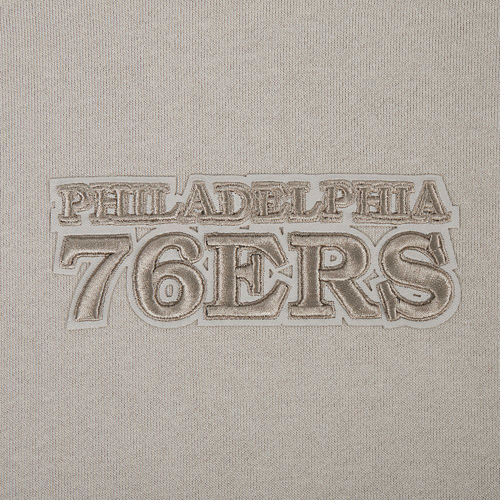 Pro Standard Men's Philadelphia 76ers Taupe Wing Span Drop Fleece Hoodie product image