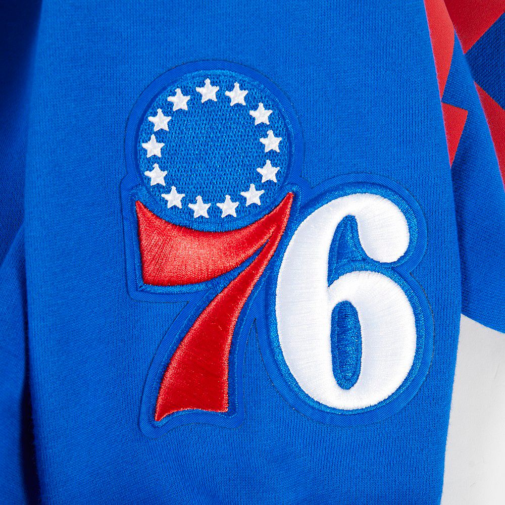 Pro Standard Men's Philadelphia 76ers Blue Wing Span Drop Fleece Crewneck Sweatshirt product image