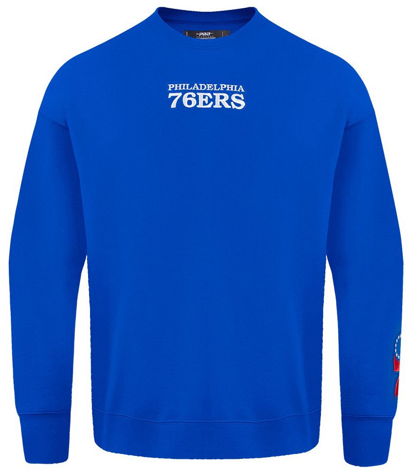 Pro Standard Men's Philadelphia 76ers Blue Wing Span Drop Fleece Crewneck Sweatshirt product image