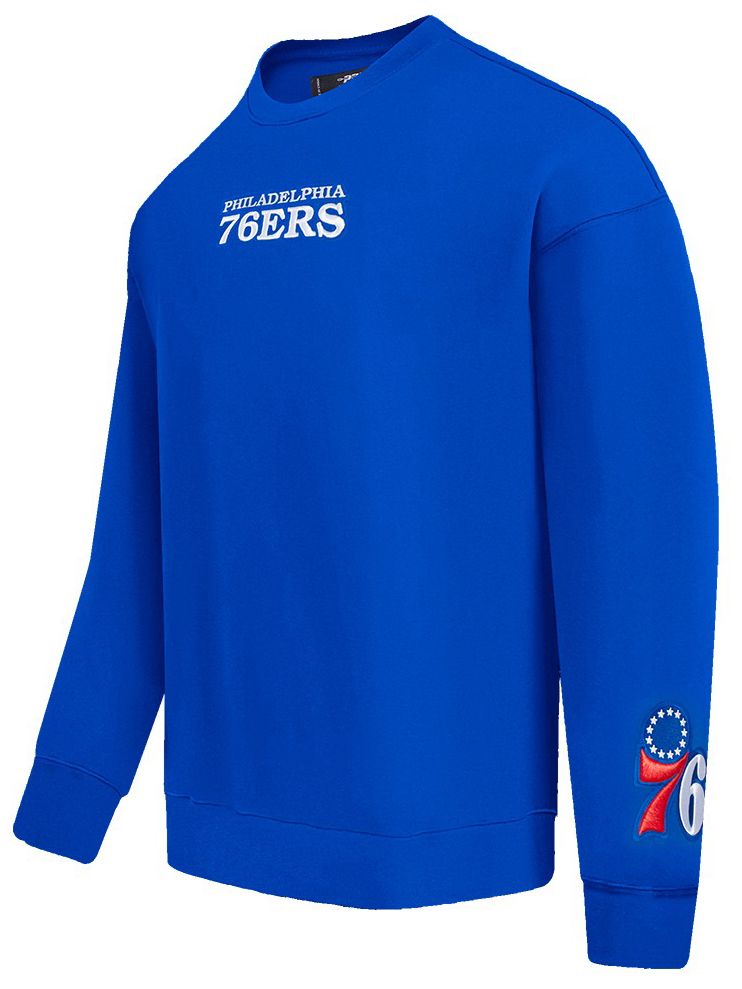 Pro Standard Men's Philadelphia 76ers Blue Wing Span Drop Fleece Crewneck Sweatshirt product image